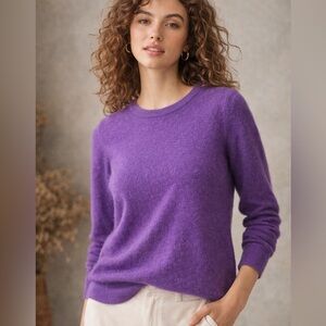 C by Bloomingdale’s 100% Cashmere Sweater Purple Size L 2-Ply